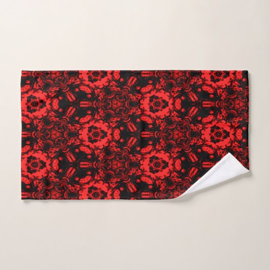Fleur profonde rouge et noire (Serviette à main)