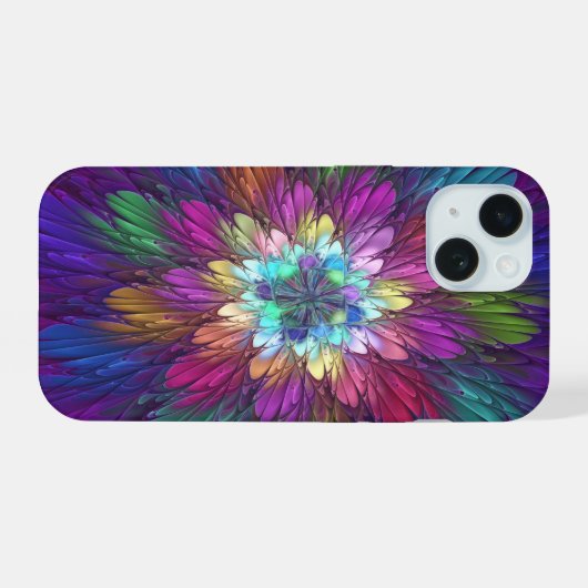 Fleur psychédélique colorée Art fractal Abstrait (Verso Horizontal)