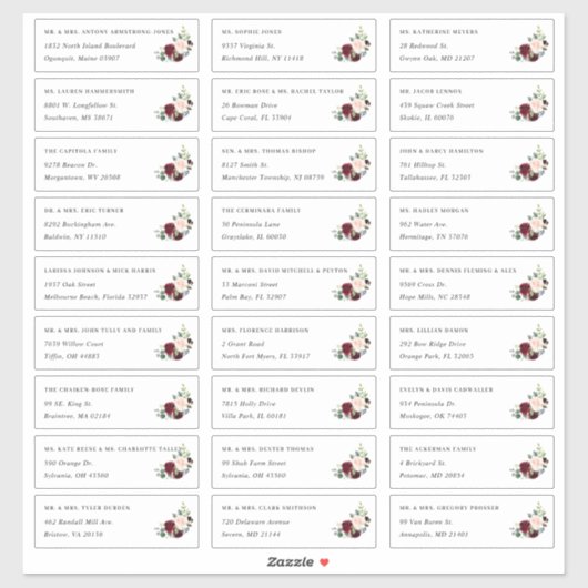 Fleur radieuse | Étiquettes de adresse individuels (Feuille)