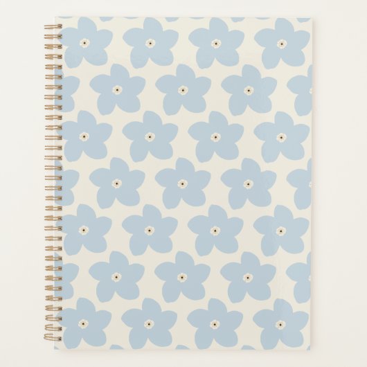 Fleur Rétro Bleu Clair Et Crème (Devant)