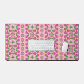 Fleur rétro Mandalas Pink Desk Mat (Clavier et souris)