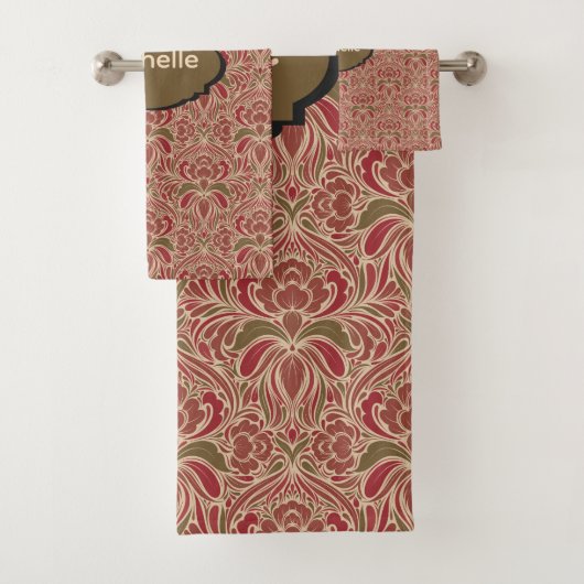 Fleur Retro Moderne en Rouge et Vert (En situation)