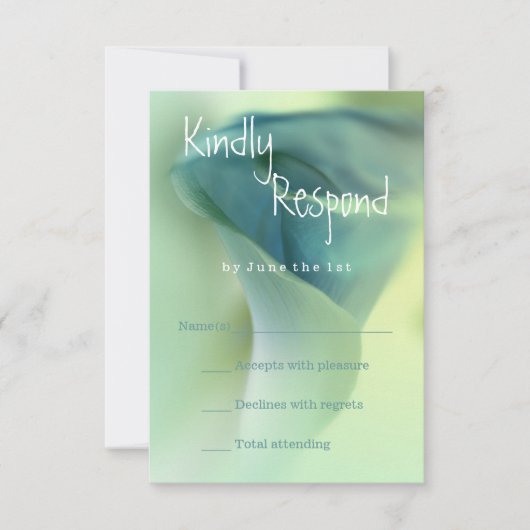 Fleur romantique dans les tons bleus RSVP (Devant)