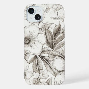 Fleur Romantique Sépia Ivoire Vintage