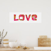 fleur rose amour typographie poster art mur (Cuisine)