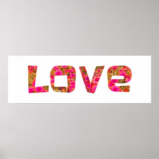 fleur rose amour typographie poster art mur (Devant)