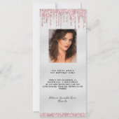 Fleur rose argent anniversaire fun faits carte men (Dos)