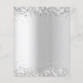 Fleur rose argent mariage enregistrer la carte de  (Dos)