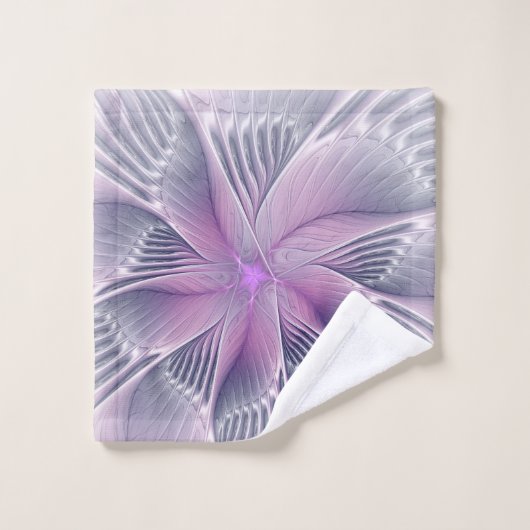Fleur Rose Assez Moderne Art Fractal Abstrait (Gant de toilette)