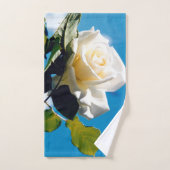 Fleur rose blanche vintage (Serviette à main)
