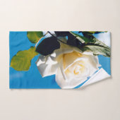 Fleur rose blanche vintage (Serviette à main)