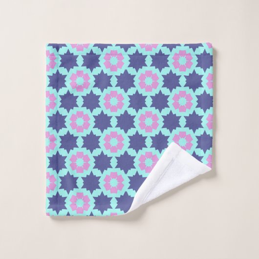 Fleur rose bleu motif (Gant de toilette)