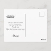 Fleur rose carte de remerciements à l'aquarelle (Dos)