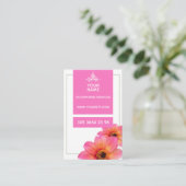 Fleur rose chaud - Carte de visite (Debout devant)
