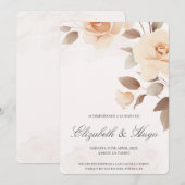 Fleur rose clair Faire-part de mariage (Devant / Derrière)