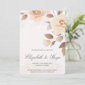 Fleur rose clair Faire-part de mariage (Debout devant)