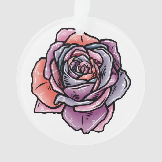 Fleur Rose coloré (devant)