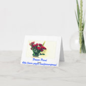 Fleur rose effilée - carte pour notes floral (Dos)