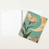 Fleur rose et lune de croissant (Devant avec enveloppe)