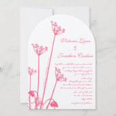 Fleur rose Faire-part de mariage (Devant)