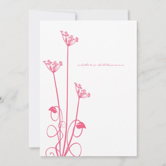 Fleur rose Faire-part de mariage (Dos)
