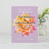 Fleur rose Faire-part de mariage (Debout devant)