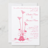 Fleur rose Faire-part de mariage (Devant)