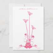 Fleur rose Faire-part de mariage (Dos)