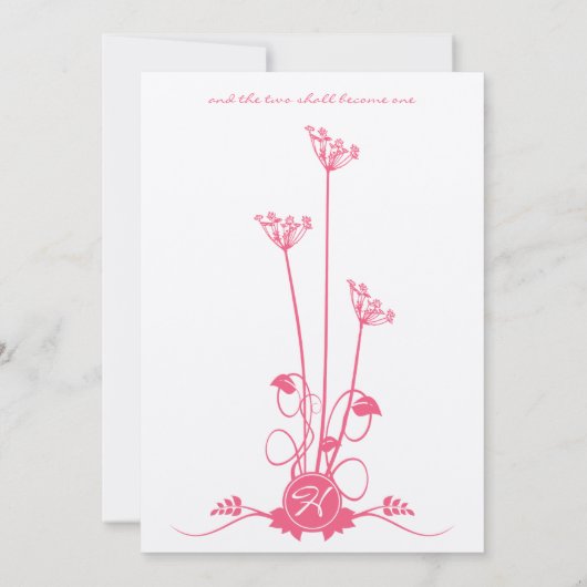 Fleur rose Faire-part de mariage (Dos)