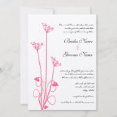 Fleur rose Faire-part de mariage (Devant)