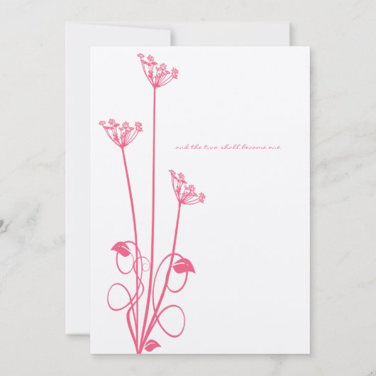 Fleur rose Faire-part de mariage (Dos)