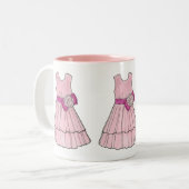Fleur rose Fille de mariage Pageant robe Mug (Devant gauche)