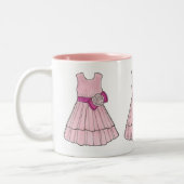 Fleur rose Fille de mariage Pageant robe Mug (Gauche)