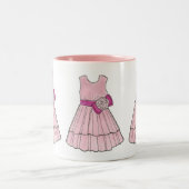 Fleur rose Fille de mariage Pageant robe Mug (Centre)