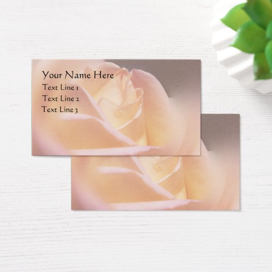 Fleur rose jaune doux Carte de visite (Bureau)