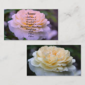 Fleur Rose Jaune En Carte de visite Fleur (Devant / Derrière)