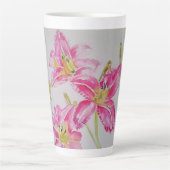 Fleur rose Lilium Floral Aquarelle Art Mug (Devant)