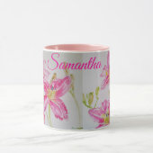 Fleur rose Lilium Floral Aquarelle Art Mug (Centre)