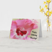 Fleur rose Magenta Foi Floral Carte Anniversaire (Fleur jaune)