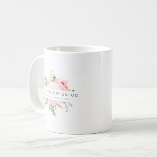 Fleur rose Mère de Groom Café Mug (Devant gauche)