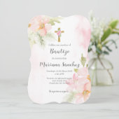 Fleur rose moderne invitation à la fille (Debout devant)