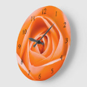 Fleur Rose orange Horloge murale acrylique (Angle)