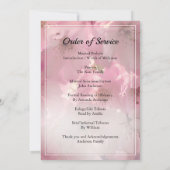 Fleur rose Ordre funéraire Invitation (Dos)