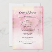 Fleur rose Ordre funéraire Invitation (Dos)