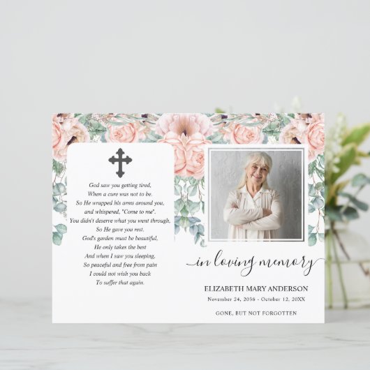 Fleur rose pâle - Funérailles photo Programme comp (Debout devant)