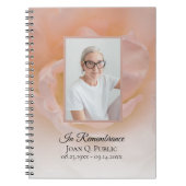 Fleur rose pâle Pétales Funérailles Livre d'or (Devant)