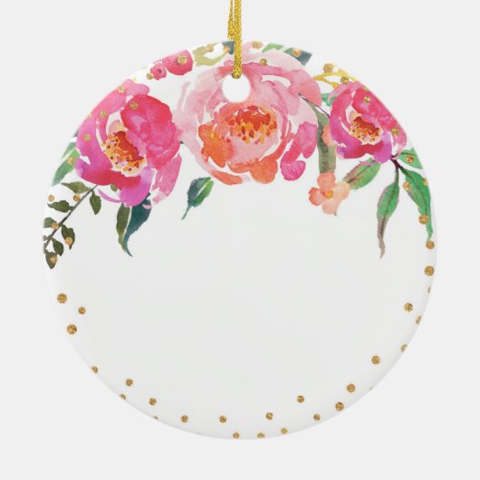 Fleur rose Personnalisé Fille Baptême Ornement (Dos)