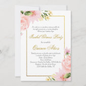 Fleur rose Quince invitation en espagnol (Devant)
