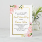 Fleur rose Quince invitation en espagnol (Debout devant)