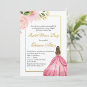 Fleur rose Quince invitation en espagnol (Debout devant)